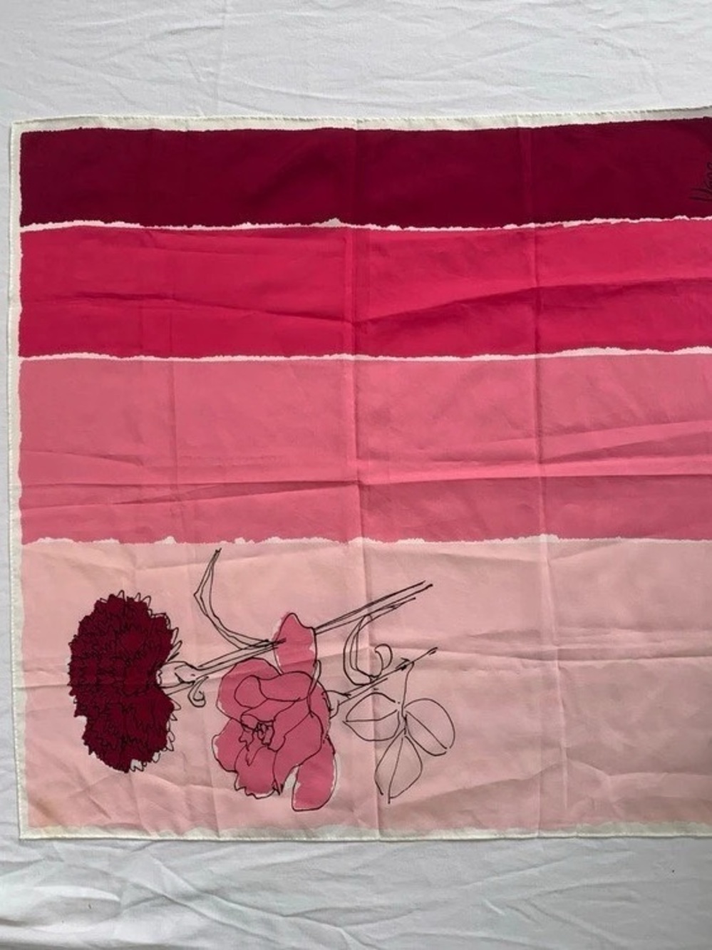 Vera Floral Color Block Scarf in Pink & Red
